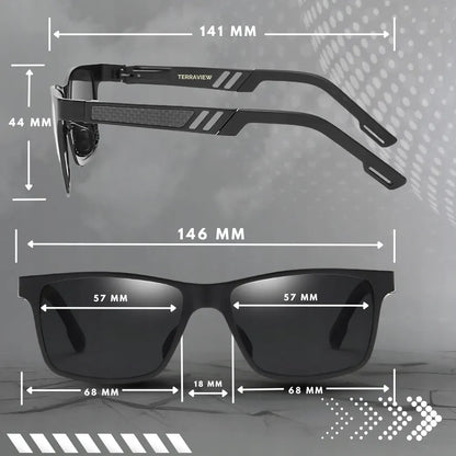 Vyriški Terraview poliarizuoti „nerdy“ stiliaus saulės akiniai su UV400 filtru