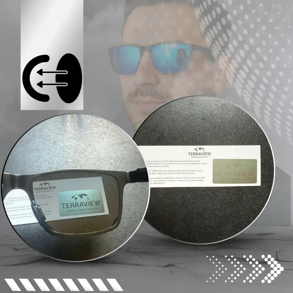 Vyriški Terraview poliarizuoti „nerdy“ stiliaus saulės akiniai su UV400 filtru