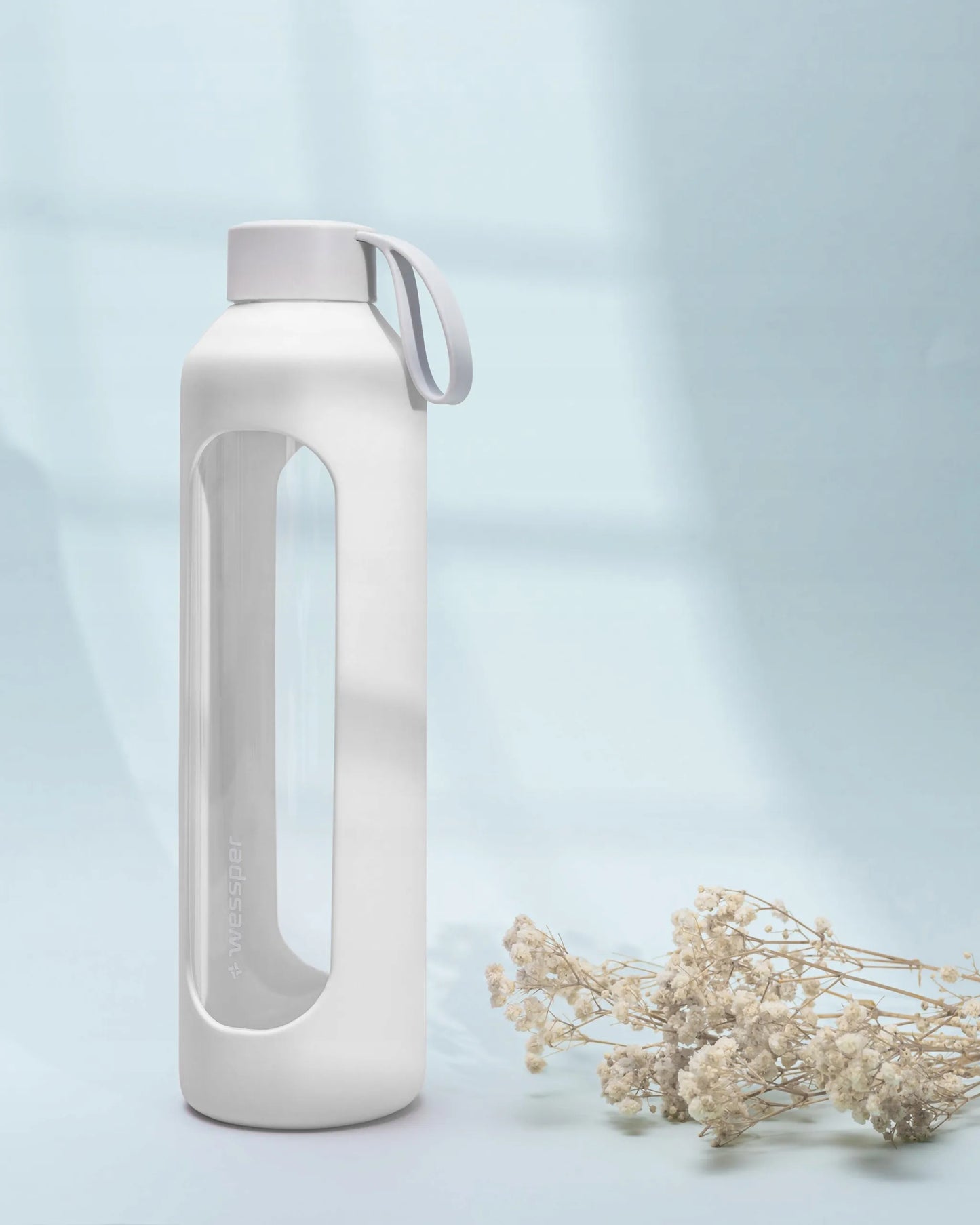 Wessper B1 motyvacinis stiklinis butelis 1000 ml sporto salei ir biurui 1L