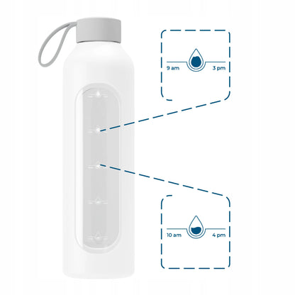 Wessper B1 motyvacinis stiklinis butelis 1000 ml sporto salei ir biurui 1L