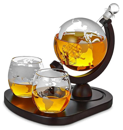 Whisky rinkinys VIP - karafa + akmenukai + stiklinės + žnyplės + padėkliukas