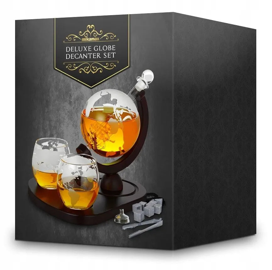 Whisky rinkinys VIP - karafa + akmenukai + stiklinės + žnyplės + padėkliukas