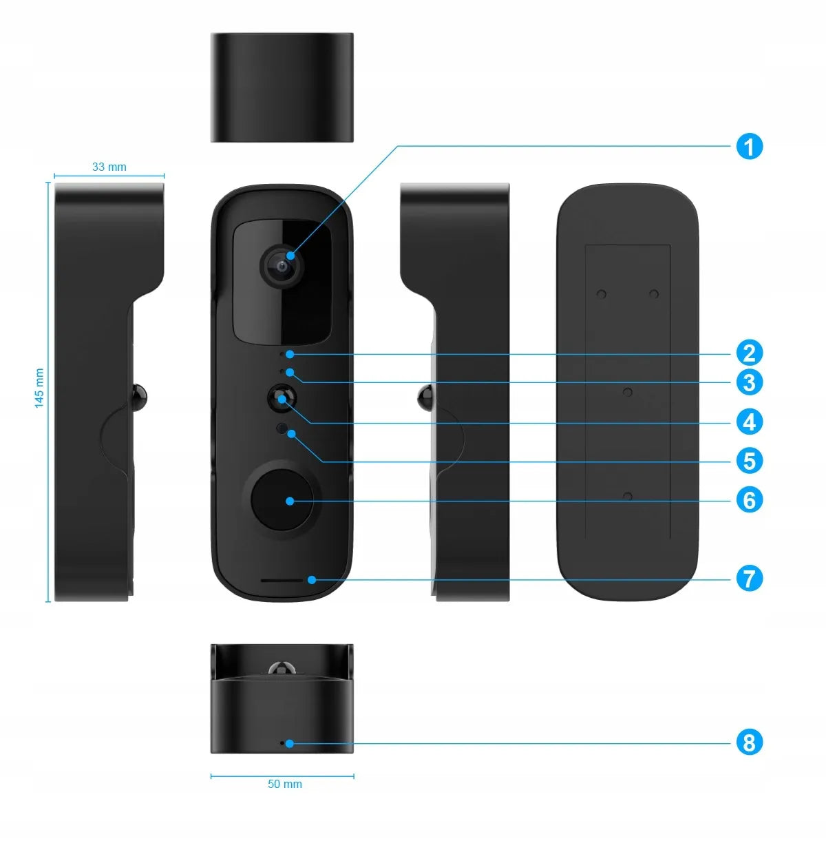 WIFI vaizdo domofonas, domofonas, FULL HD kamera, TUYA SMART