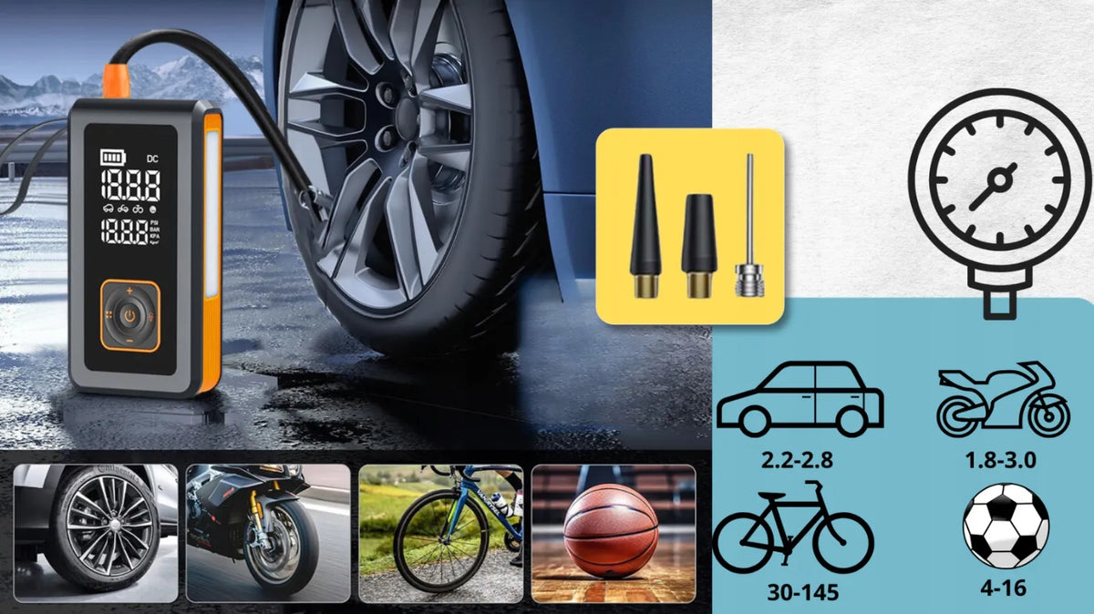 Wobell automobilio akumuliatoriaus paleidiklis su kompresoriumi, powerbanku ir žibintuvėliu