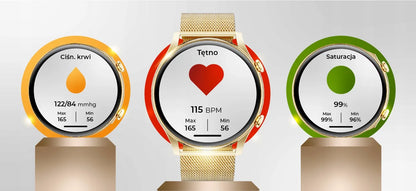 WonderWatch Mi7 Real Gold auksinės spalvos išmanusis laikrodis