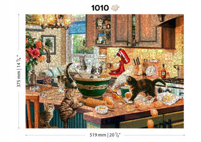 WoodenCity medinė dėlionė Kačių žaidimas virtuvėje 1000 dalių