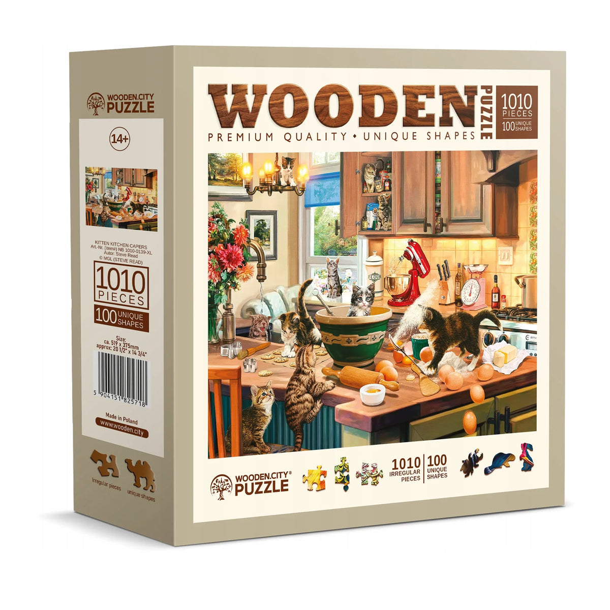WoodenCity medinė dėlionė Kačių žaidimas virtuvėje 1000 dalių