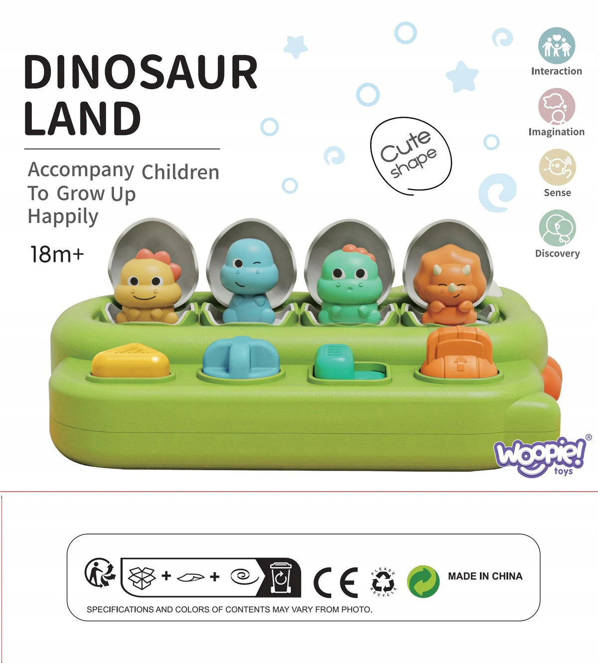 Woopie Baby edukacinis žaislas „Iššokantys dinozaurai“ Pop-Up