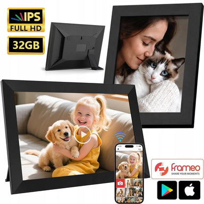 „Wozinsky“ skaitmeninis nuotraukų rėmelis 10,1″, jutiklinis IPS ekranas, „Frameo“, „Wi-Fi“, 32 GB, juodas