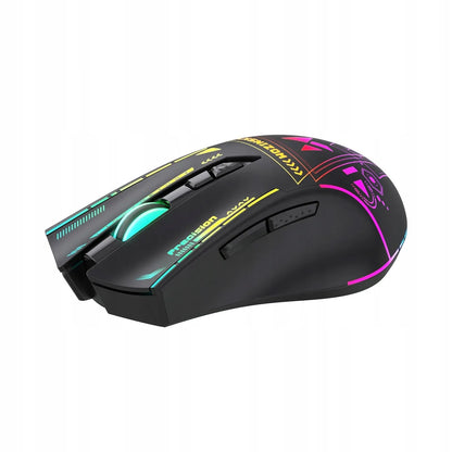 Wozinsky WMGB-3200 belaidė žaidimų pelė, RGB, 3200 dpi, 2,4 GHz, 400 mAh akumuliatorius, juoda