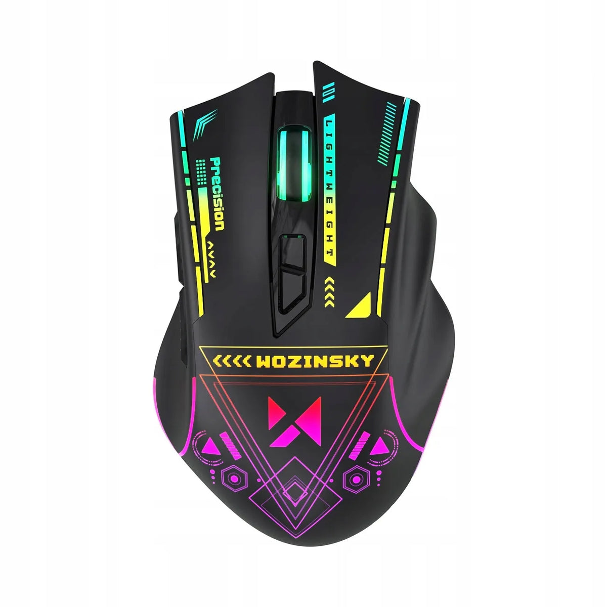 Wozinsky WMGB-3200 belaidė žaidimų pelė, RGB, 3200 dpi, 2,4 GHz, 400 mAh akumuliatorius, juoda