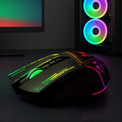 Wozinsky WMGB-3200 belaidė žaidimų pelė, RGB, 3200 dpi, 2,4 GHz, 400 mAh akumuliatorius, juoda