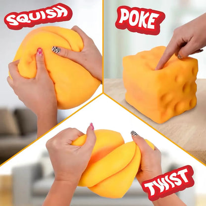XXL antistresinis gniuždukas – didelis sūris, 10 cm, squishy žaislas