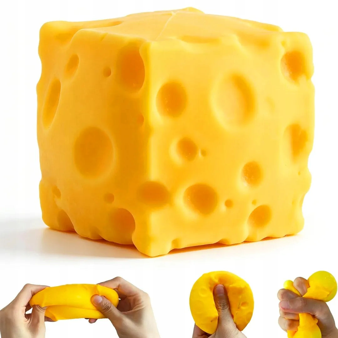XXL antistresinis gniuždukas – didelis sūris, 10 cm, squishy žaislas