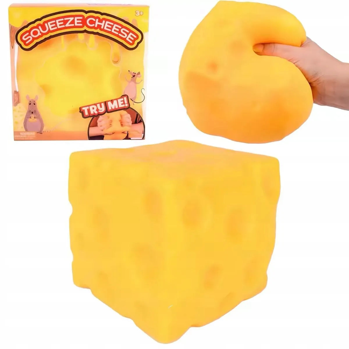 XXL antistresinis gniuždukas – didelis sūris, 10 cm, squishy žaislas