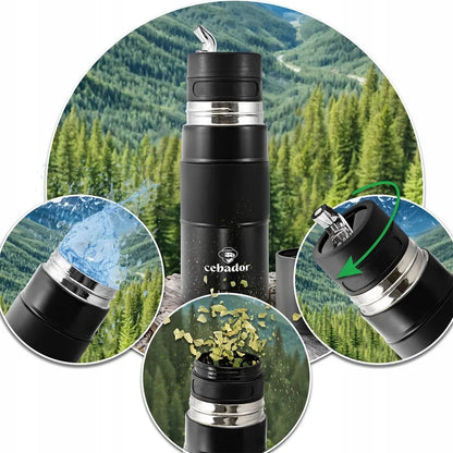 Yerbomos X Cebador ALL IN ONE 450ml – „viskas viename“ matero, termosas ir bombilla yerba mate