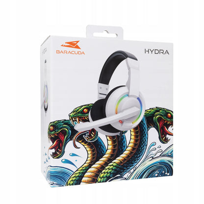 Žaidimų ausinės „Barracuda HYDRA“, baltos, RGB