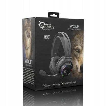 Žaidimų ausinės White Shark WOLF RGB