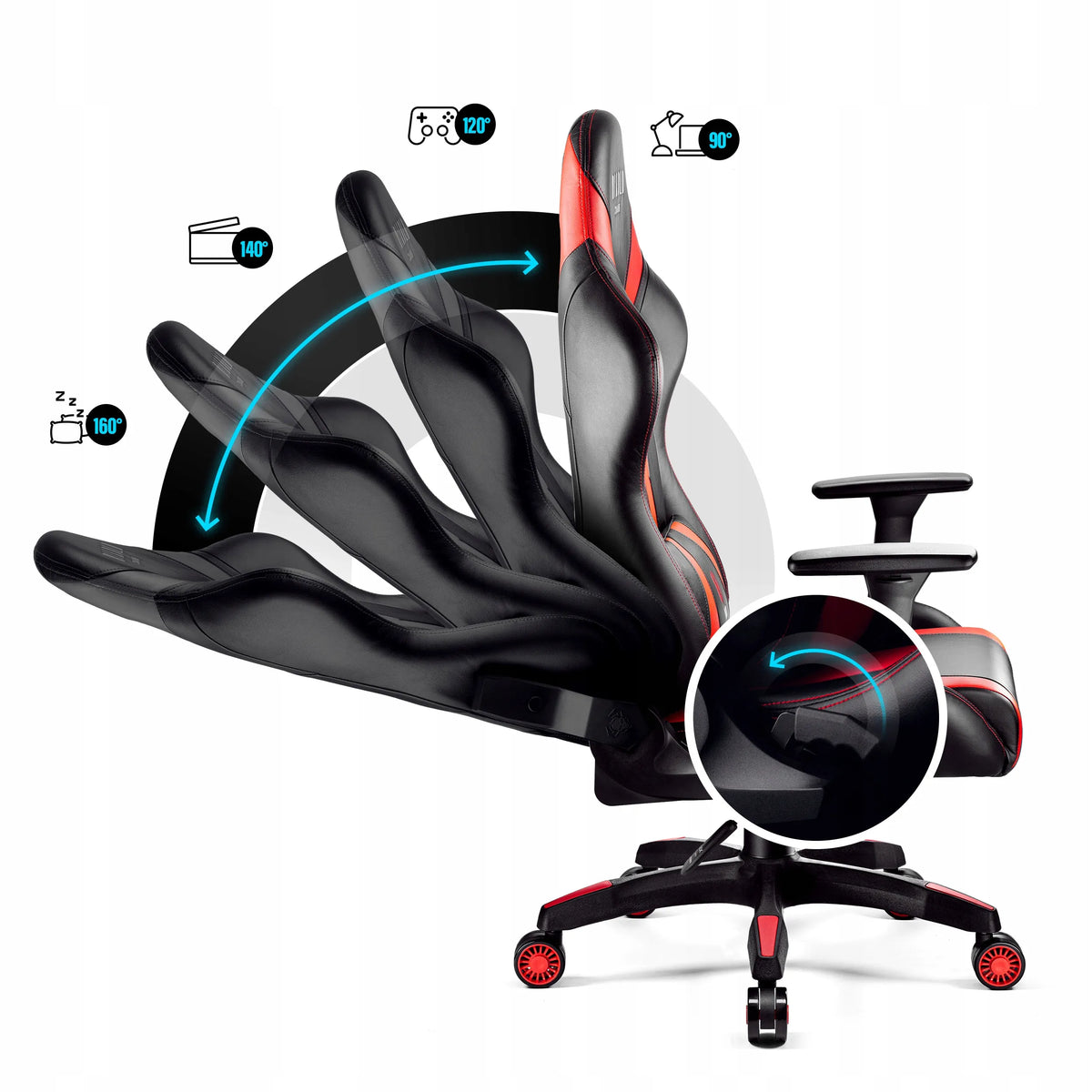 Žaidimų kėdė „Diablo Chairs X-HORN 2.0 Normal“, juoda ir raudona