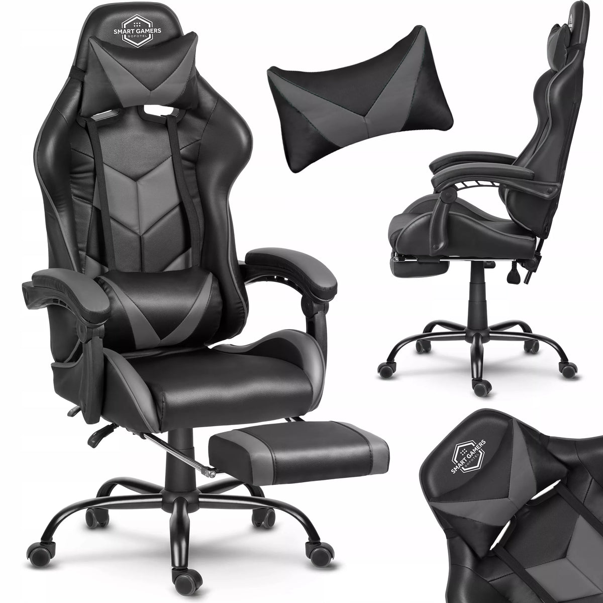 Žaidimų kėdė su masažine pagalvele – ergonomiška ir komfortiška