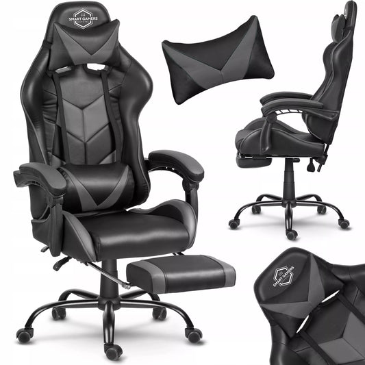 Žaidimų kėdė su masažine pagalvele – ergonomiška ir komfortiška