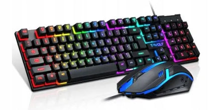 Žaidimų klaviatūros su RGB apšvietimu ir pelės rinkinys