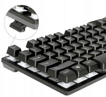 Žaidimų klaviatūros su RGB apšvietimu ir pelės rinkinys