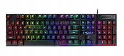 Žaidimų klaviatūros su RGB apšvietimu ir pelės rinkinys