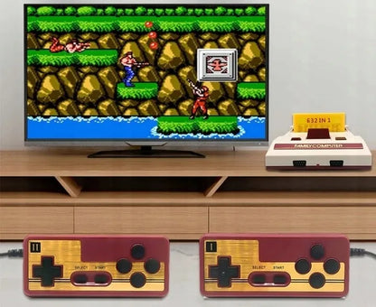 Žaidimų konsolė su TV jungtimi, 2 pultais ir 632 žaidimais kasetėje