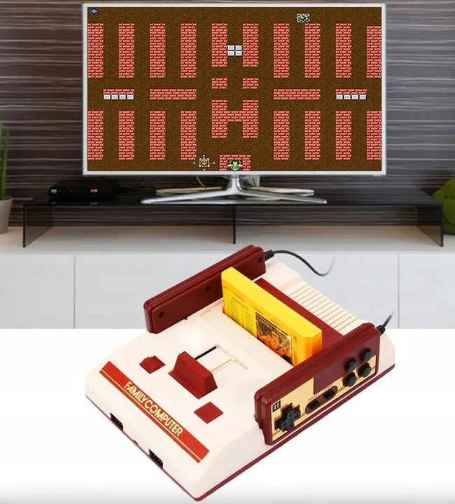 Žaidimų konsolė su TV jungtimi, 2 pultais ir 632 žaidimais kasetėje