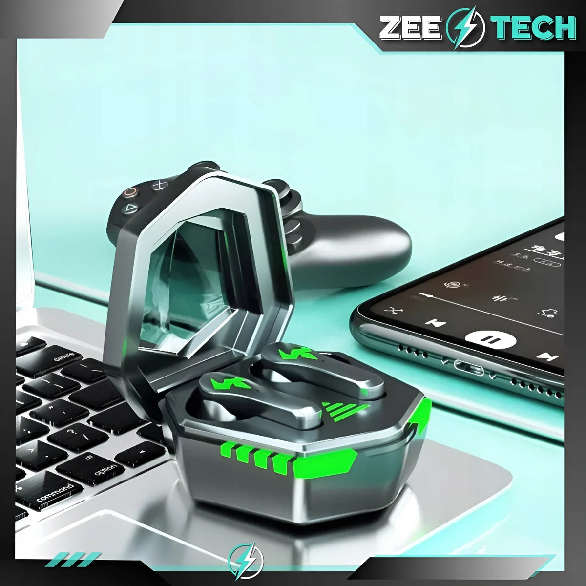 „ZeeTech N35“ belaidės įstatomosios „Bluetooth“ ausinės su mikrofonu, juodos