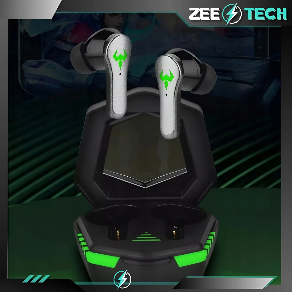 „ZeeTech N35“ belaidės įstatomosios „Bluetooth“ ausinės su mikrofonu, juodos
