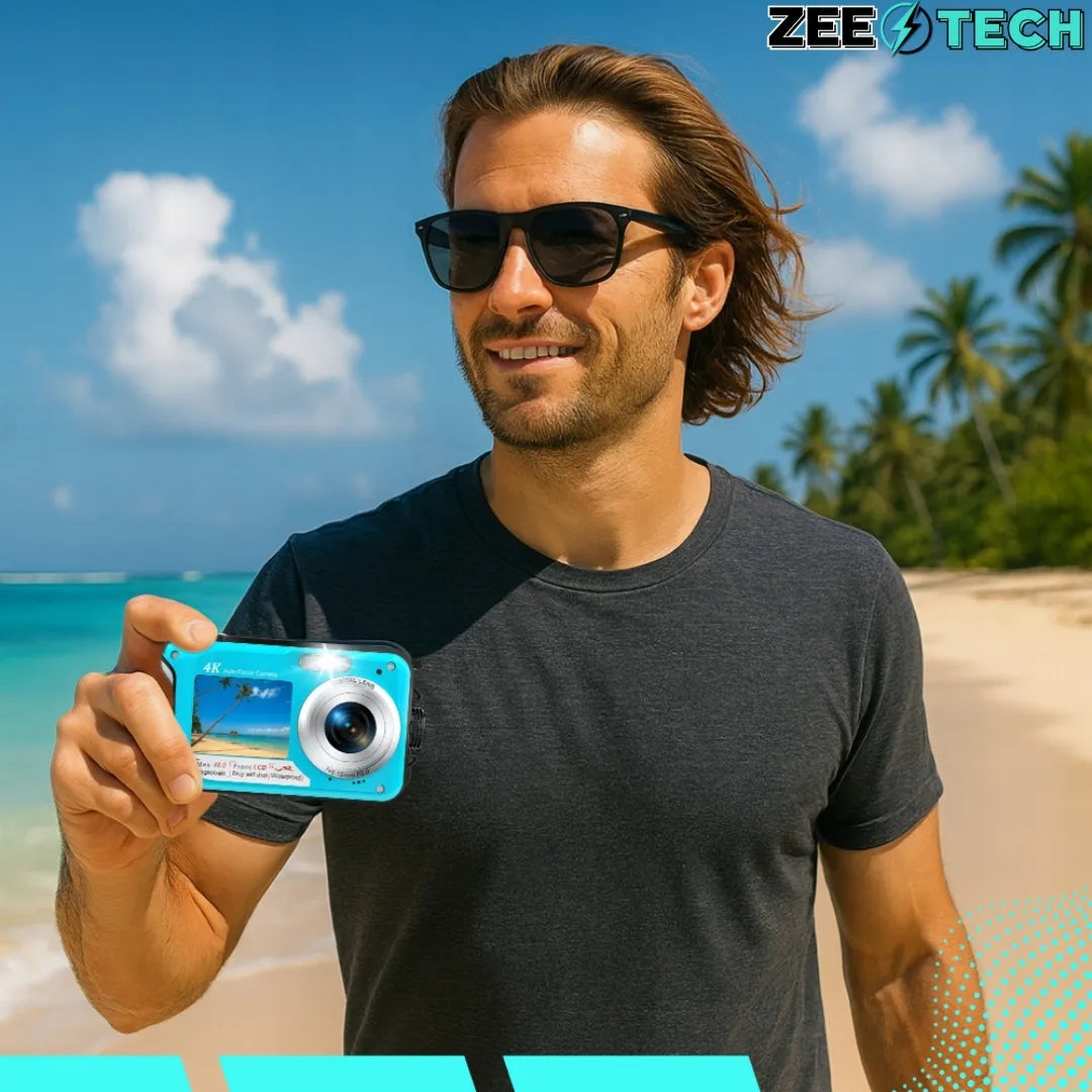 „ZeeTech“ vandeniui atsparus skaitmeninis fotoaparatas vaikams, 48 MP, 16 kartų skaitmeninis priartinimas