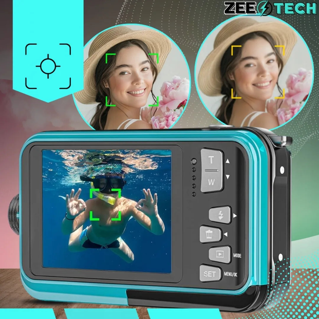 „ZeeTech“ vandeniui atsparus skaitmeninis fotoaparatas vaikams, 48 MP, 16 kartų skaitmeninis priartinimas