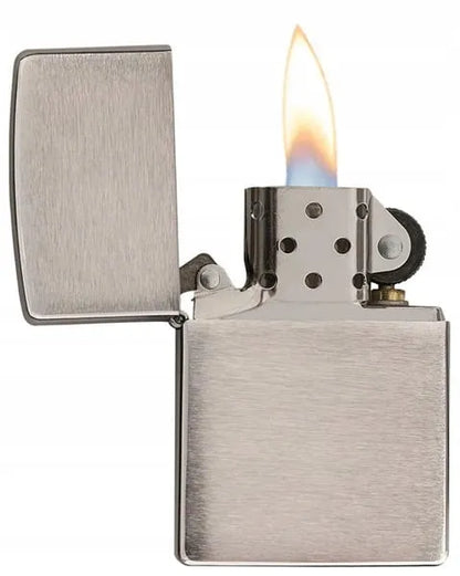Zippo 200 Brushed žiebtuvėlio rinkinys + benzinas + dagtis + akmenukai priedai