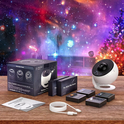 Žvaigždžių projektorius – naktinė lemputė su 13 keičiamų planetų diskų, USB